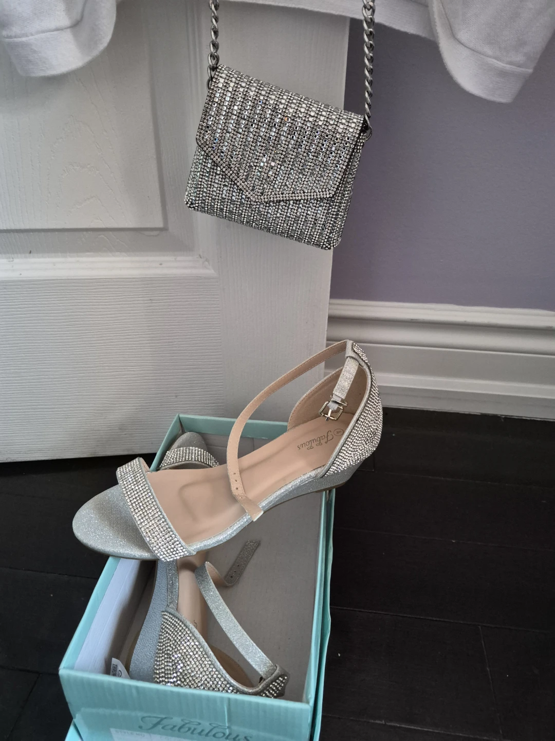Girls pink dress size 14 Silver Sparkly Shoes and clutch Set - photo 2