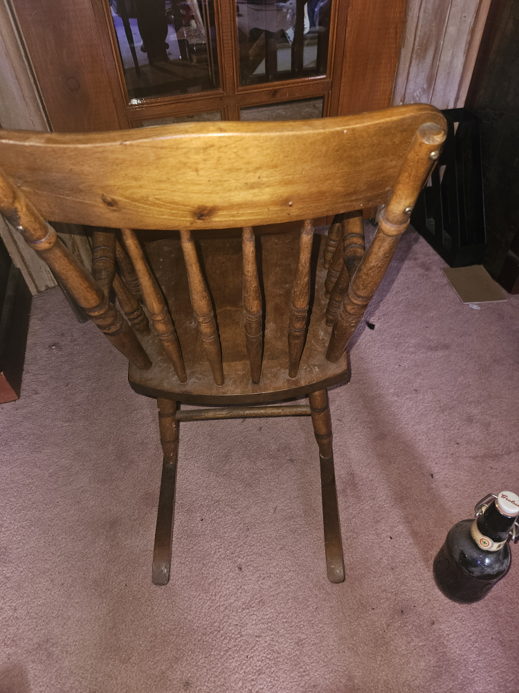 Vintage Childs Wooden Rocking Chair with Kittens Decal - photo 3