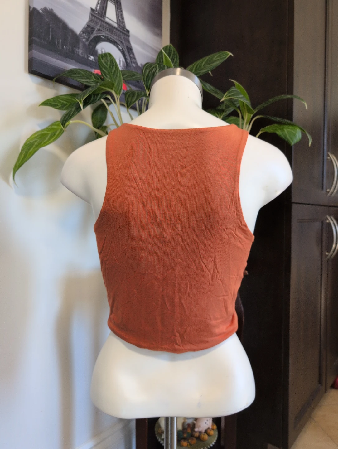 Revamped by Sirens Orange Ribbed Crop Tank Top - photo 4