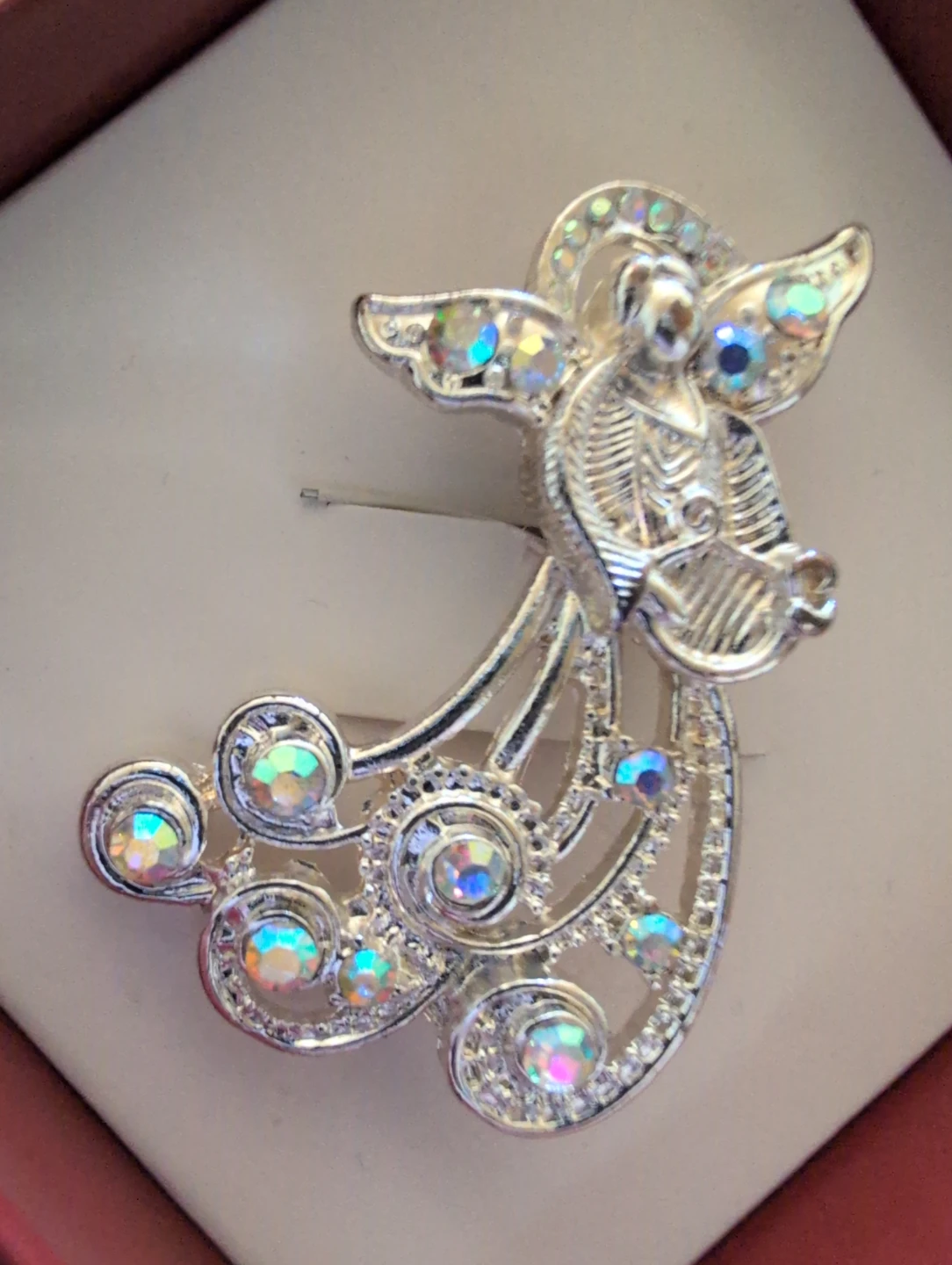 Angel Brooch with Crystals