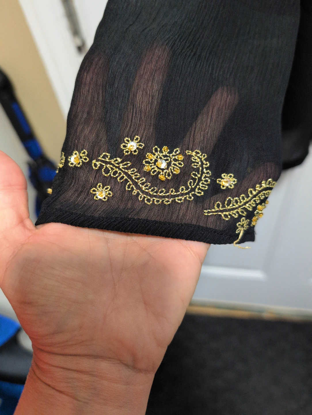 Jessica Black Embroidered Sheer Blouse L/G - photo 2