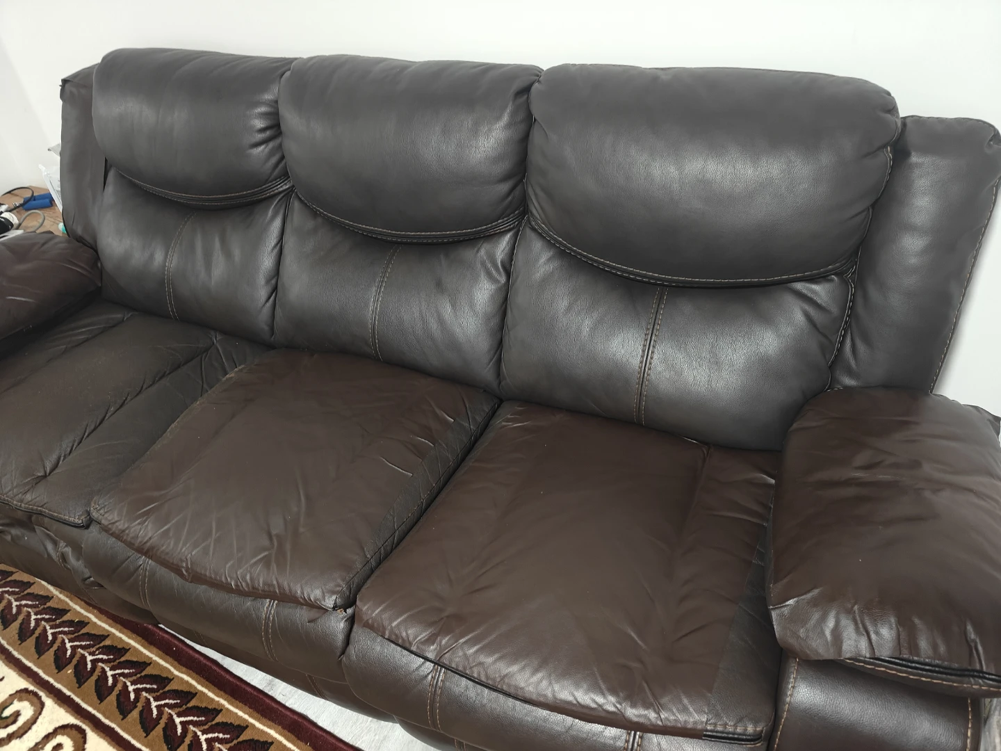 Dark Brown Leather Sofa