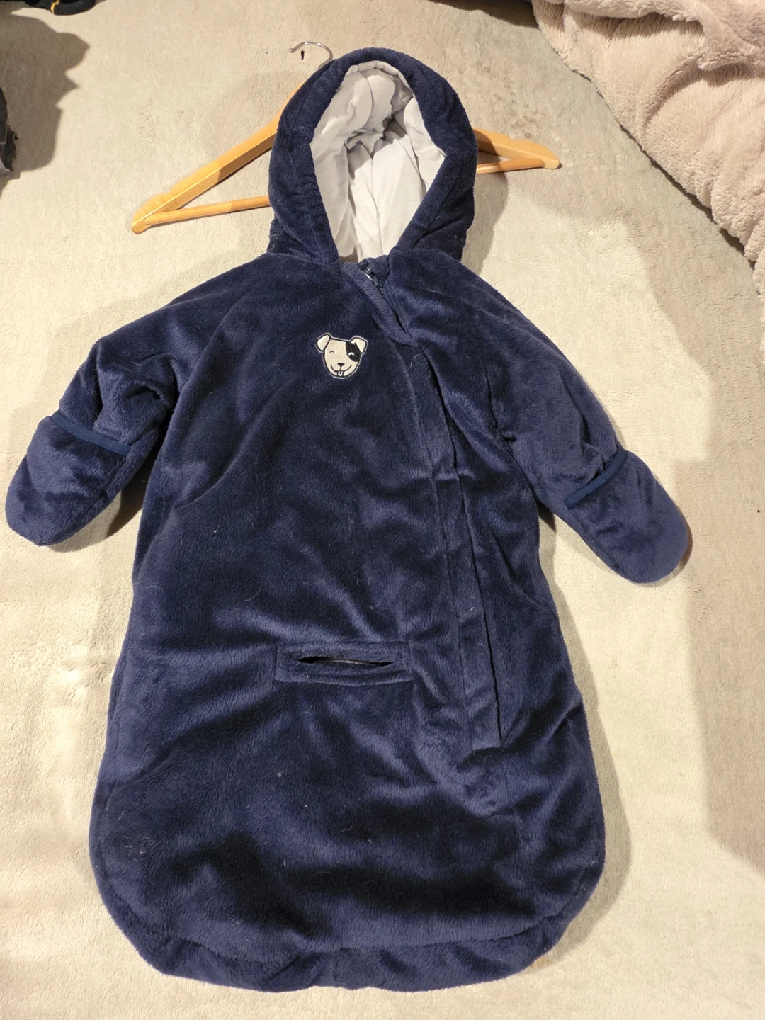 Baby winter Bunting Bag - Navy Blue 0-6M