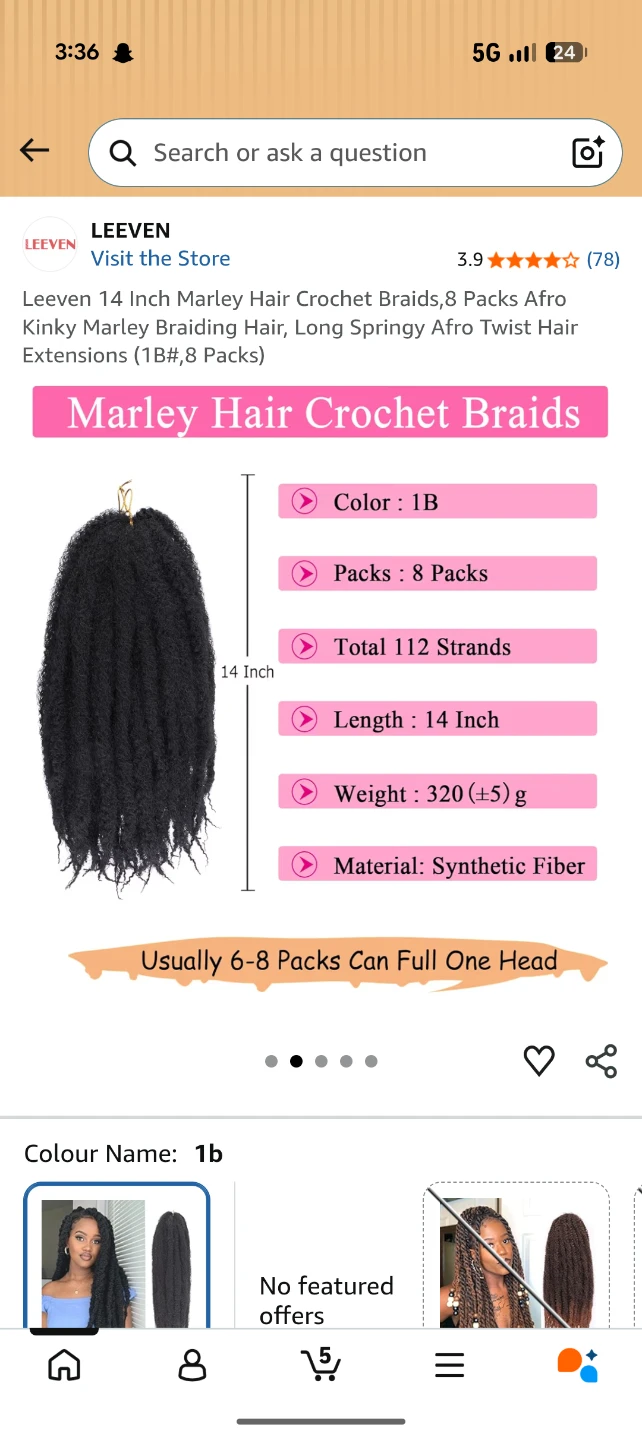 LEEVEEN 14 Inch Marley Hair Crochet Braids