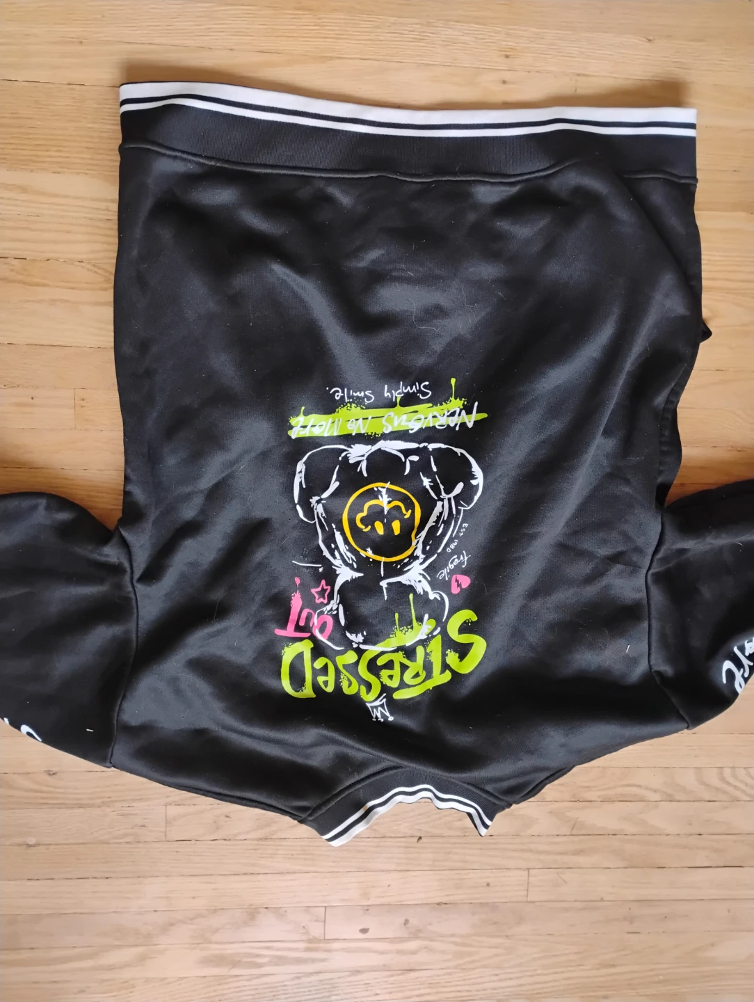 Black graphic Bomber Jacket