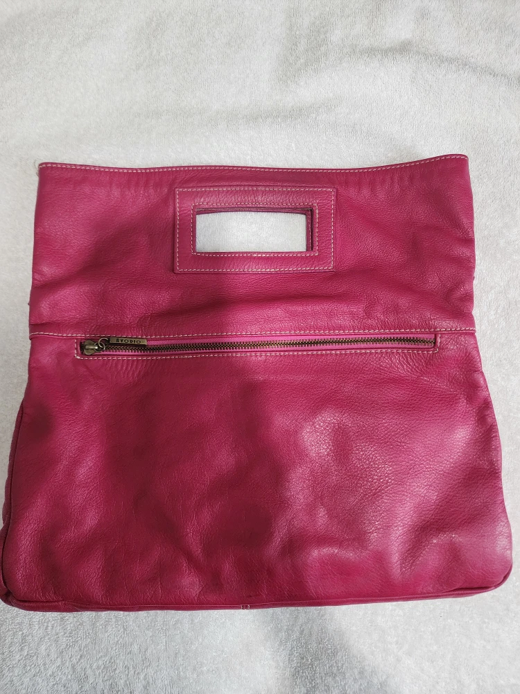 Pink Leather Foldover Clutch - photo 2
