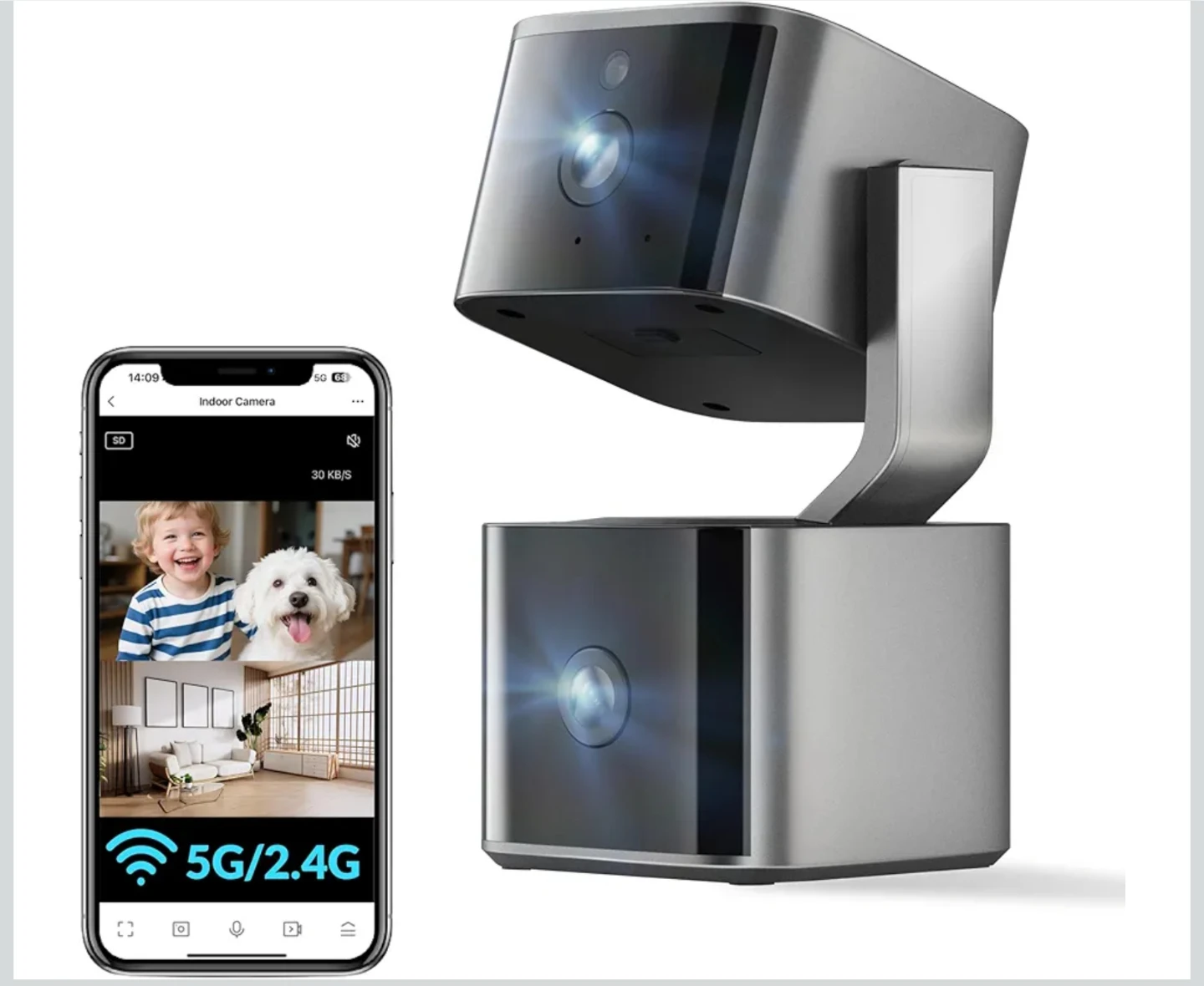 Indoor Security Camera with Color Night Vision and Two-Way Audio