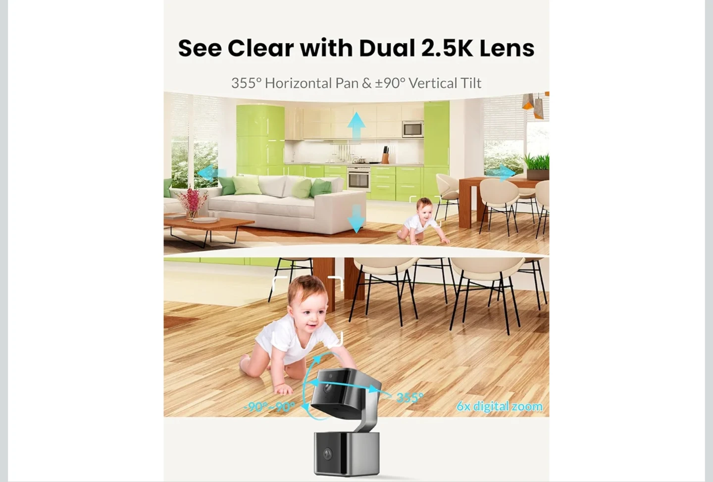 Indoor Security Camera with Color Night Vision and Two-Way Audio - photo 2