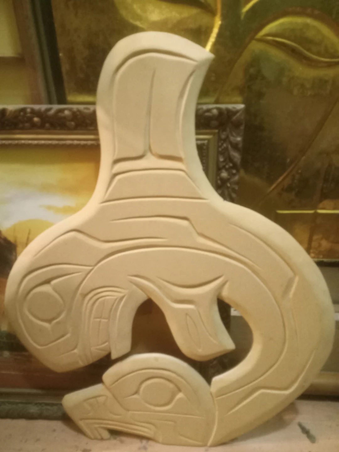 Carved Wooden Totem Pole Wall Art