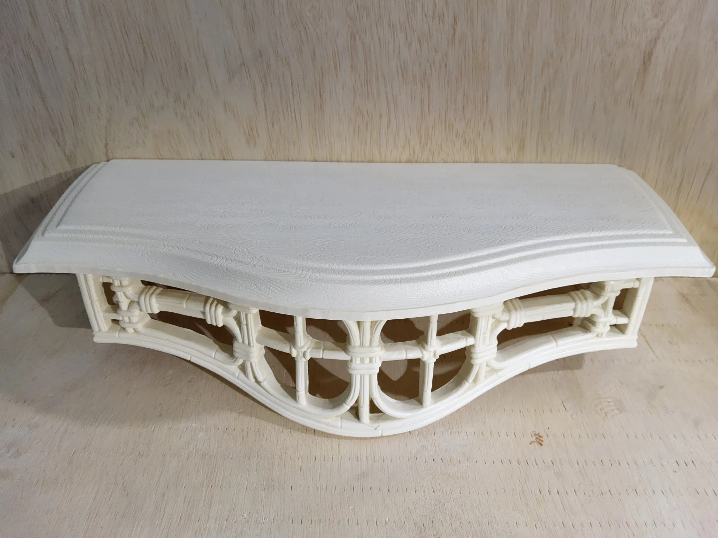 VTG Homco Wall Decor Set wicker Mirror Shelf Candle - photo 3