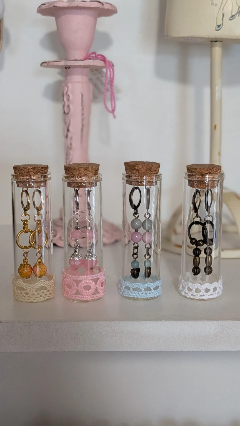 Handmade Earrings in Glass Vials - Set of 4 - photo 2