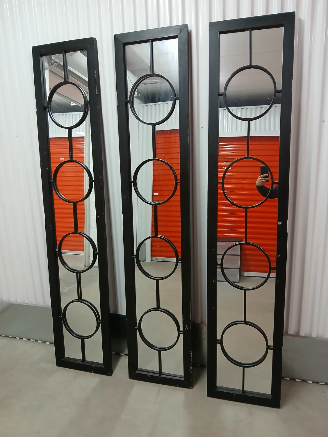 Set of 3 Black Decorative Mirrors with metal Circle - photo 4