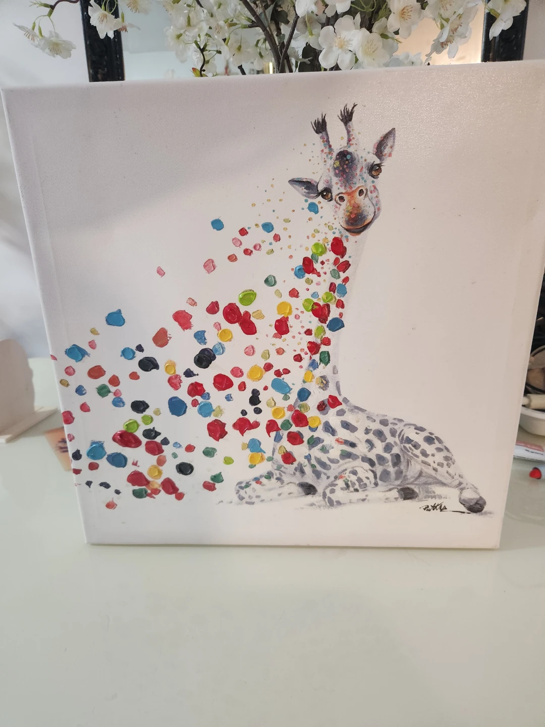Colorful Giraffe Canvas Wall Art