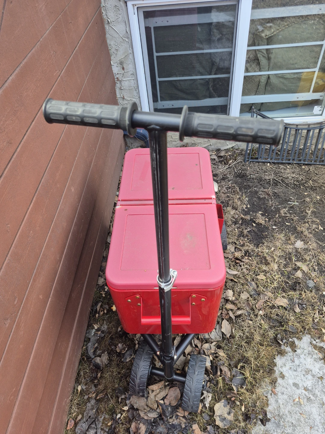 Red Rolling Cooler with Handle