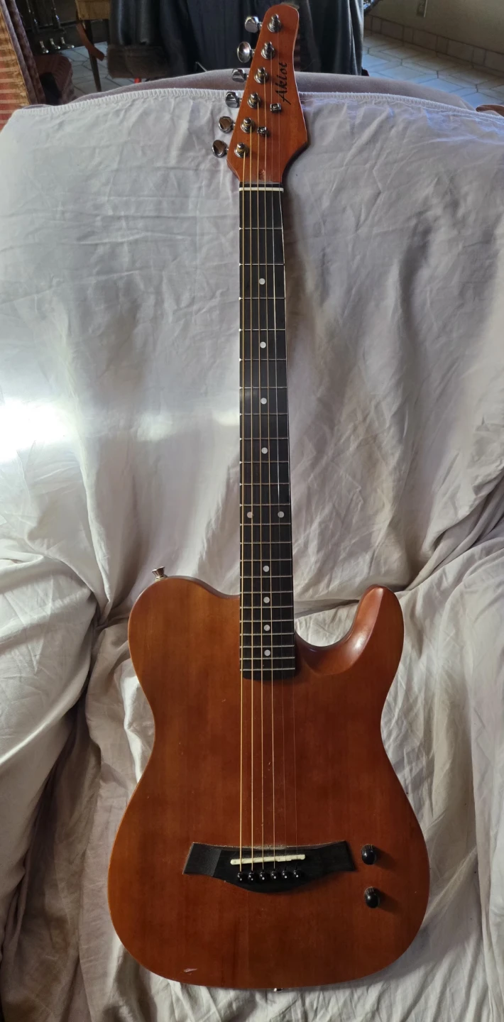 Aklot Acoustic-Electric Guitar - Natural Wood Finish
