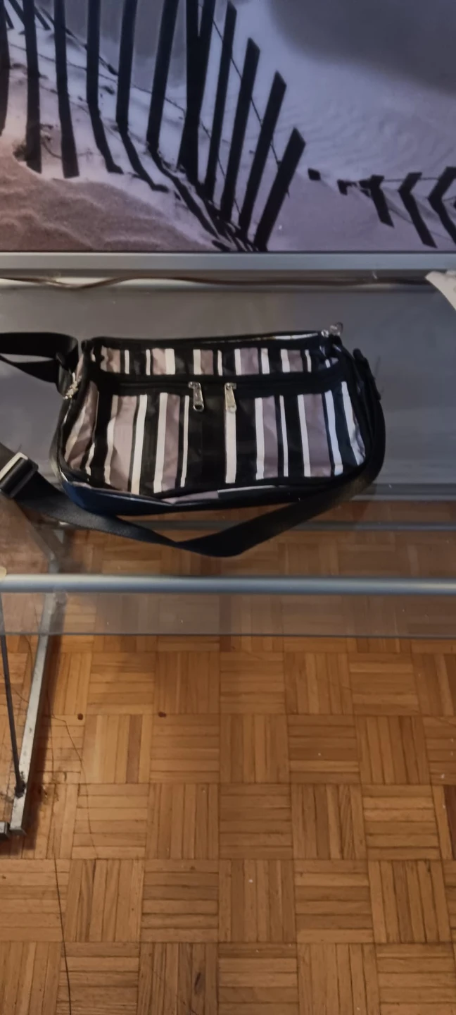 Vertical Stripe Shoulder Bag