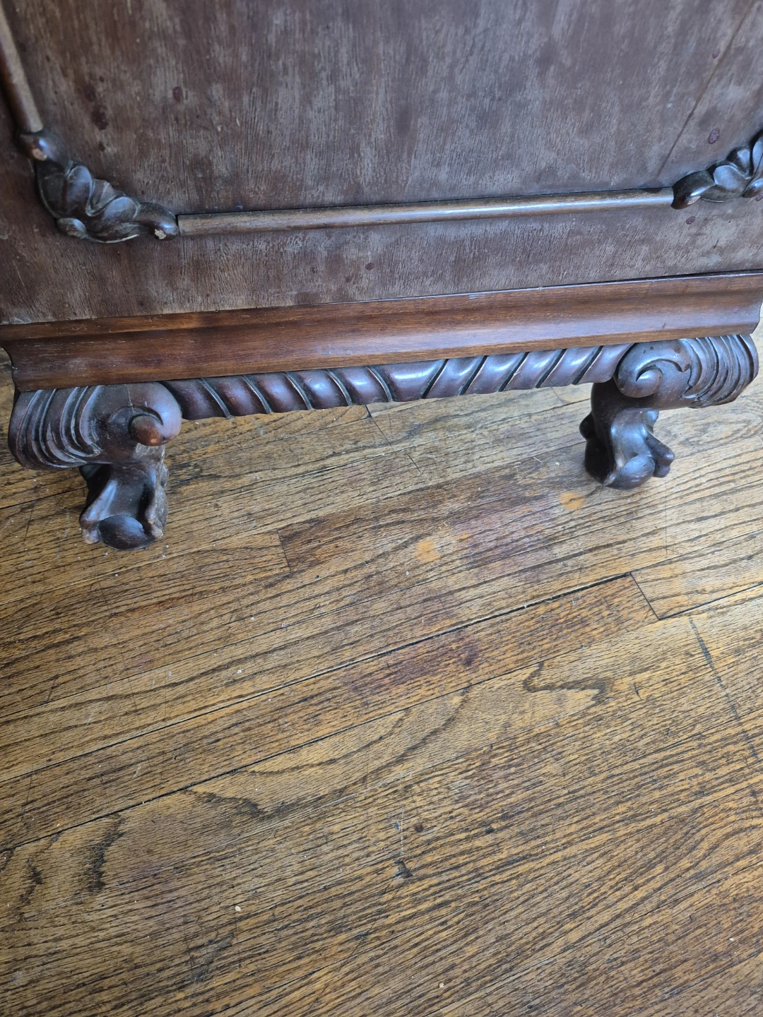 Antique Wooden Desk with Claw Feet - photo 5