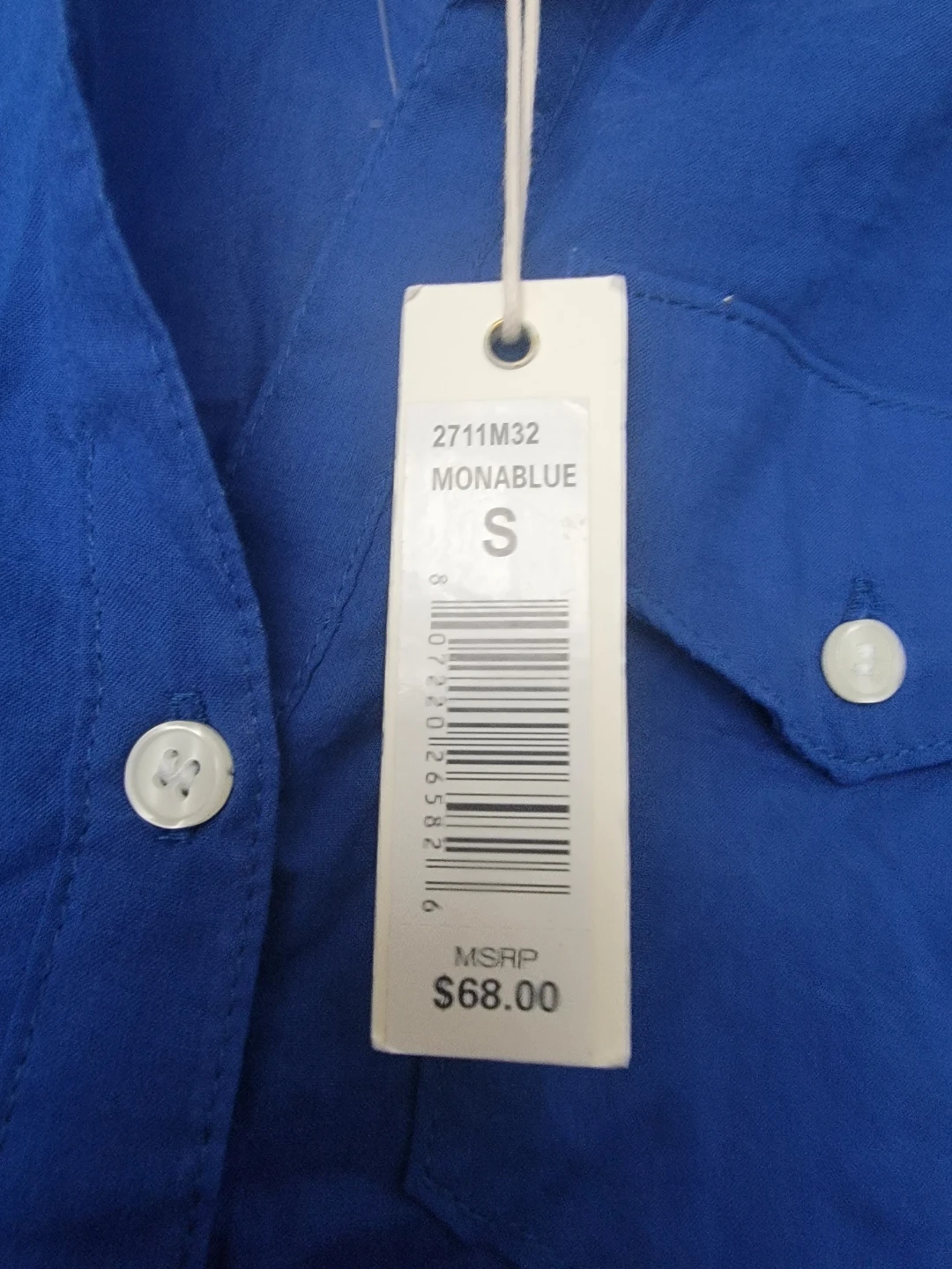Max Studio Blue Cotton Button-Up Shirt - Size S - photo 3