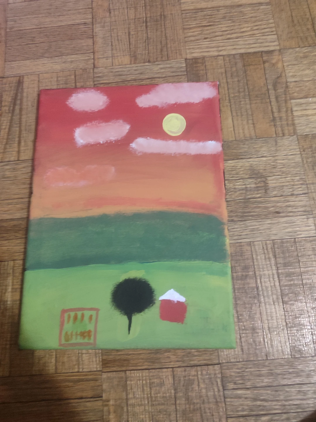 Canvas Painting of a Farm Scene