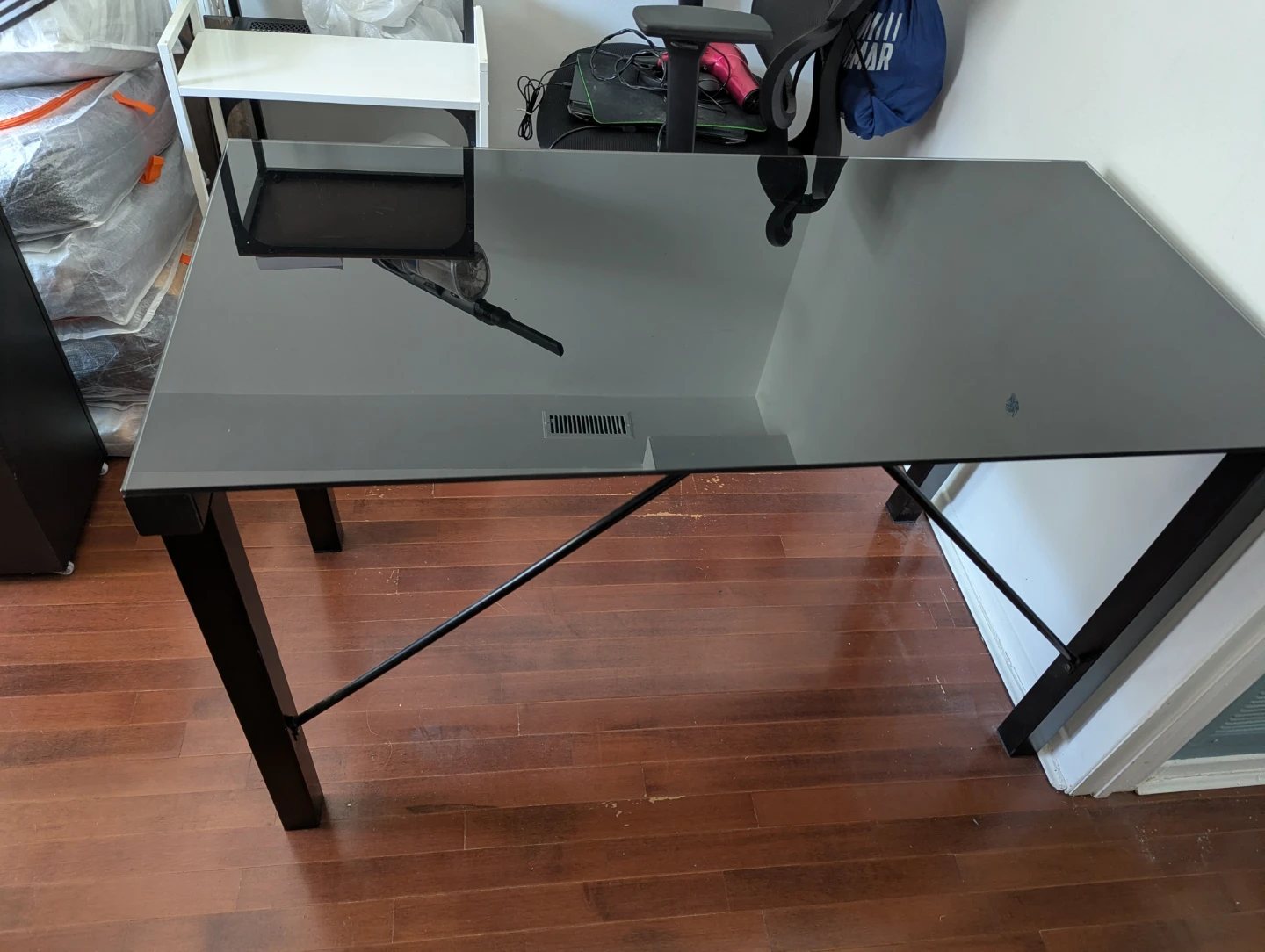 Black Glass Top Desk - photo 2