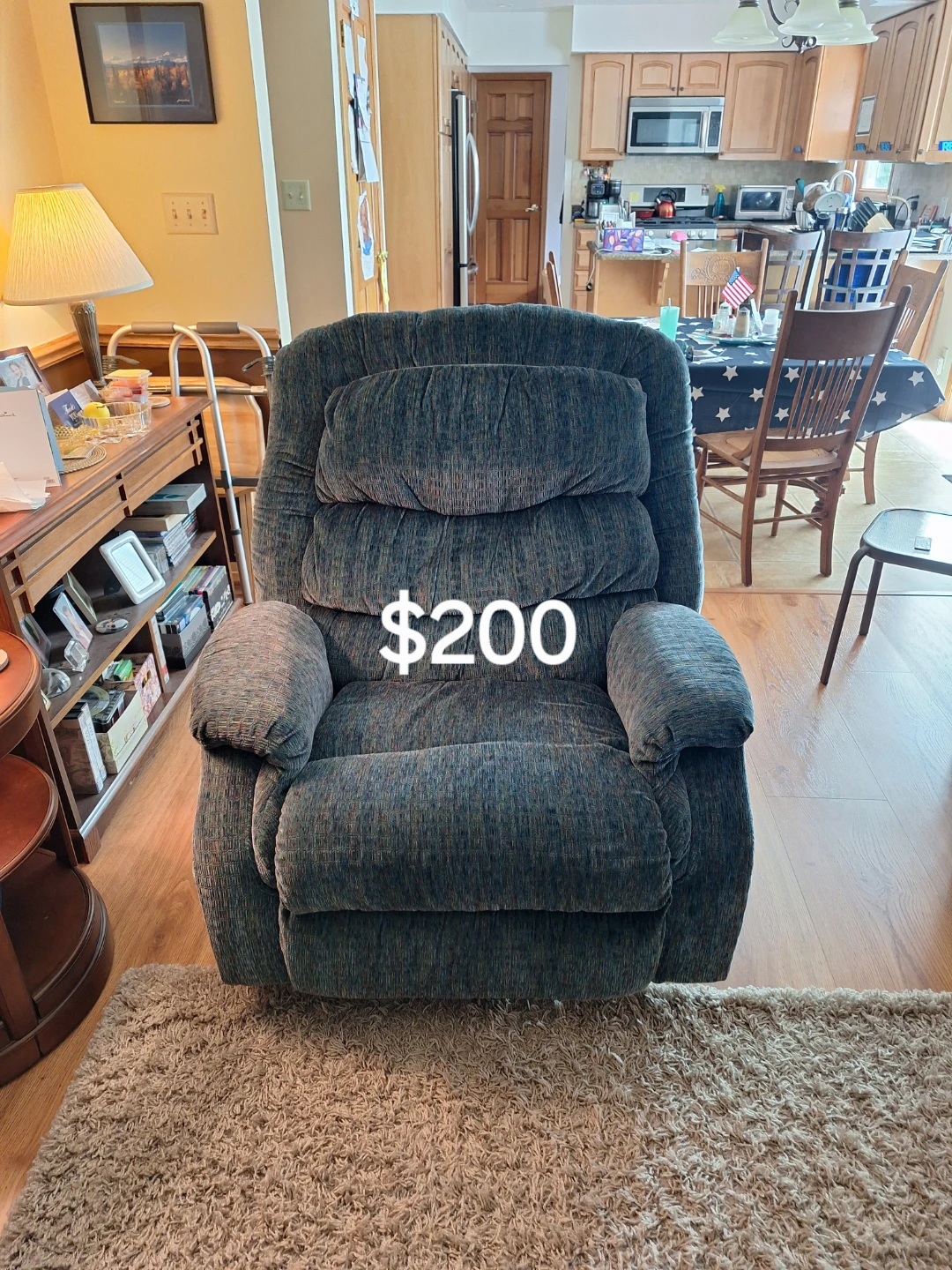 Aqua Colored Reclining Sofa and Chair - photo 3