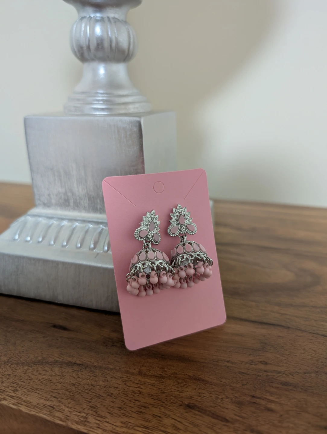 Nush Pink Jhumka Earrings with box packing - photo 2