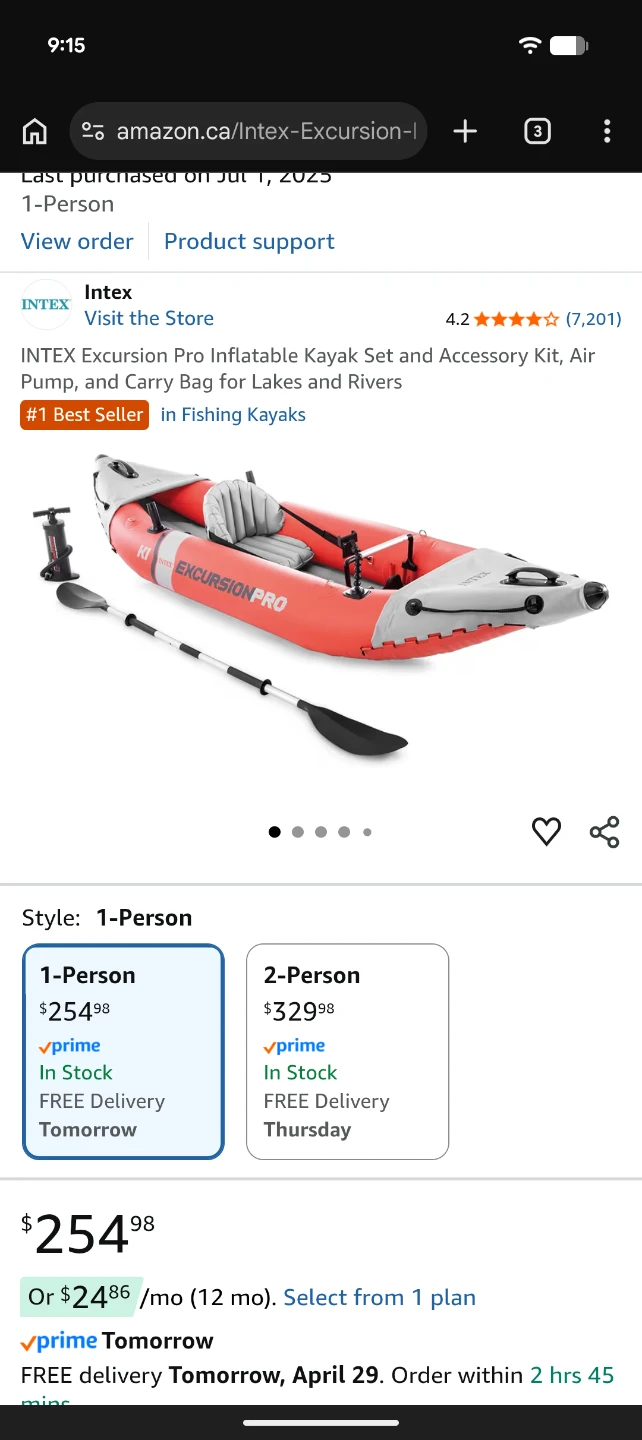 INTEX Excursion Pro Kayak Carry Bag