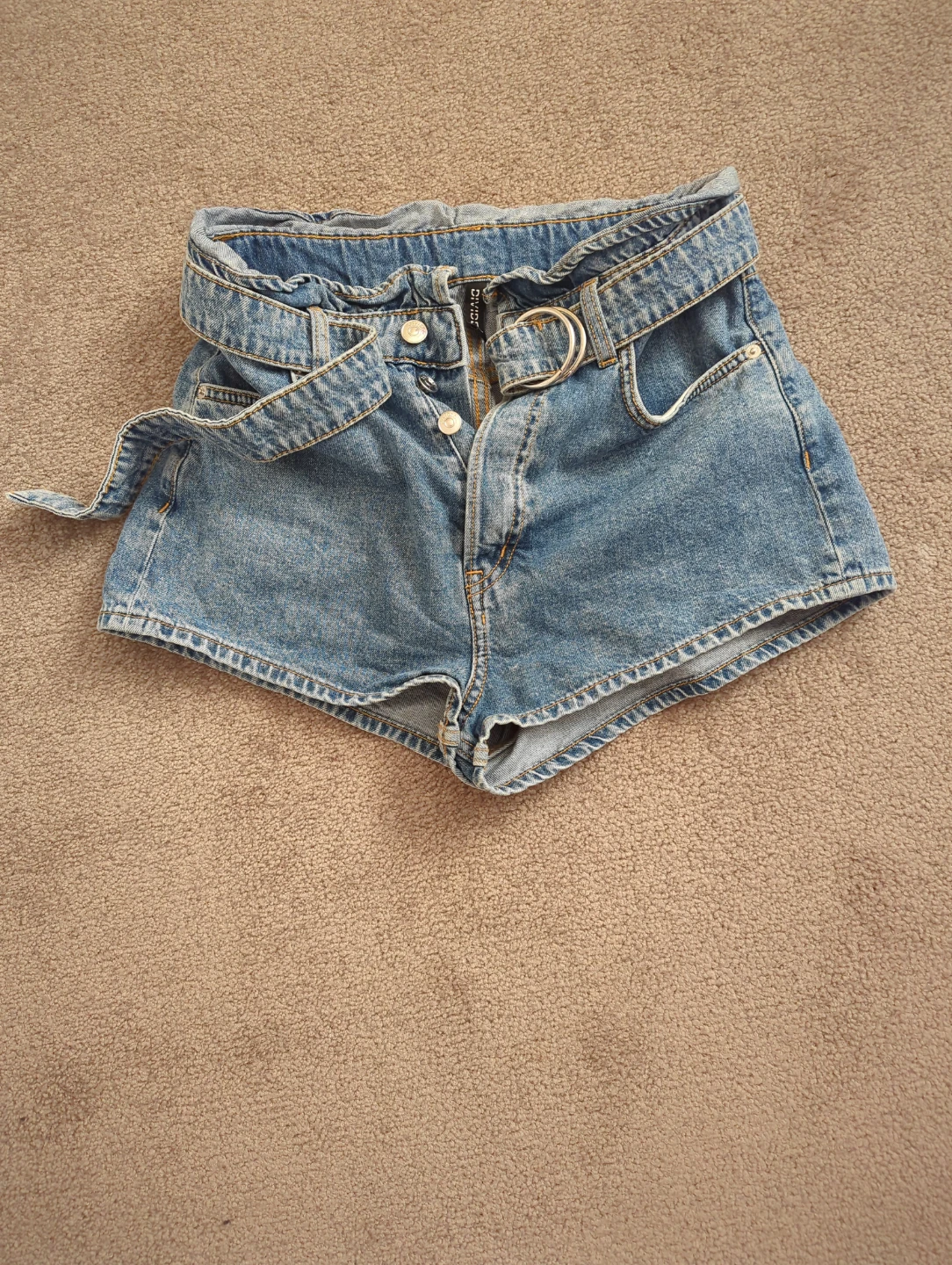 H&M Denim Paperbag Shorts with Belt