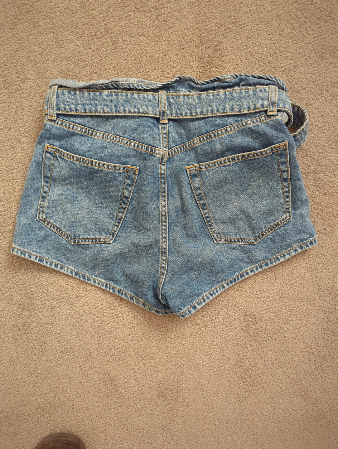 H&M Denim Paperbag Shorts with Belt - photo 2