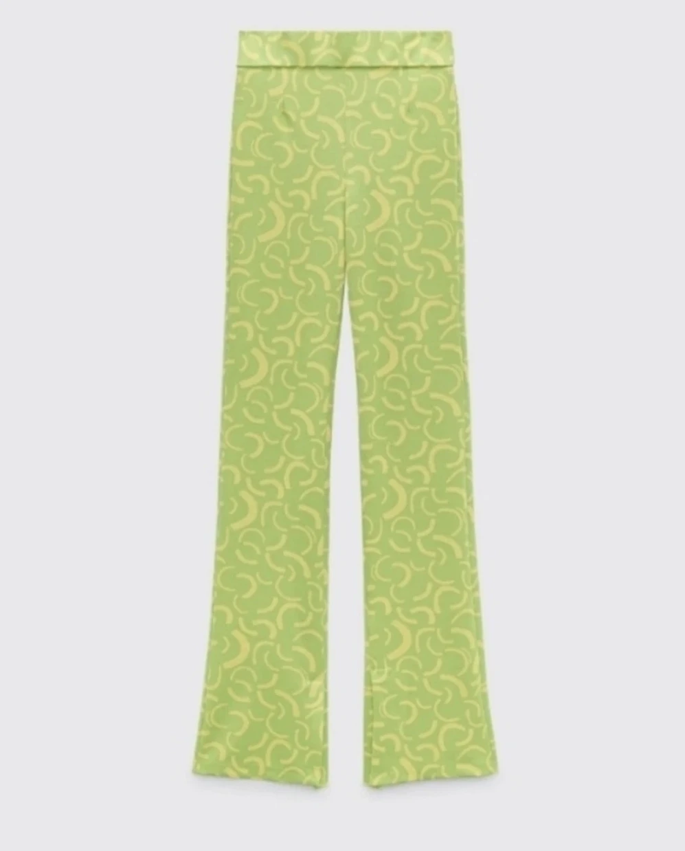 Zara Green Abstract Print Flare Pants NWOT 🌱 - photo 4