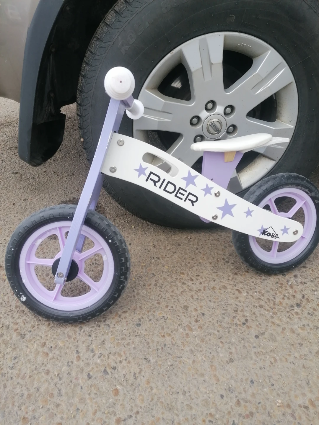 Kids Balance Bike Purple Stars Rider KOBE - photo 2
