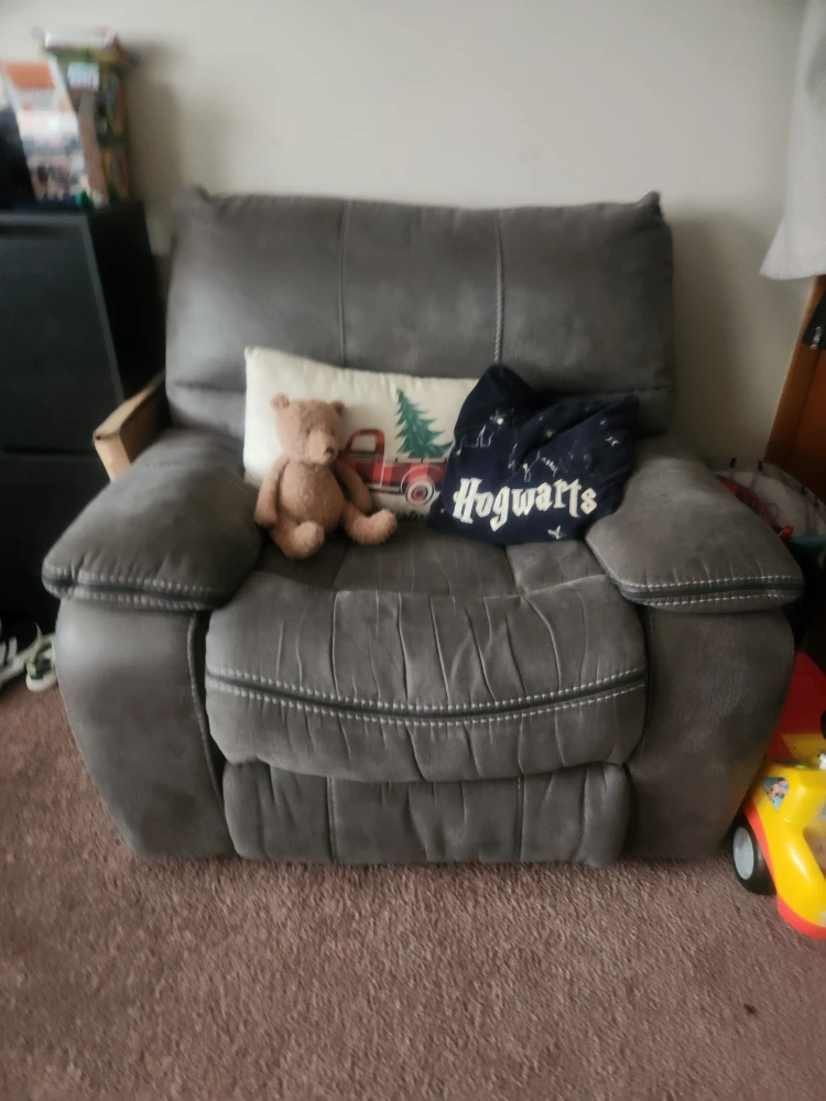 Gray Sectional Recliner Sofa - photo 4