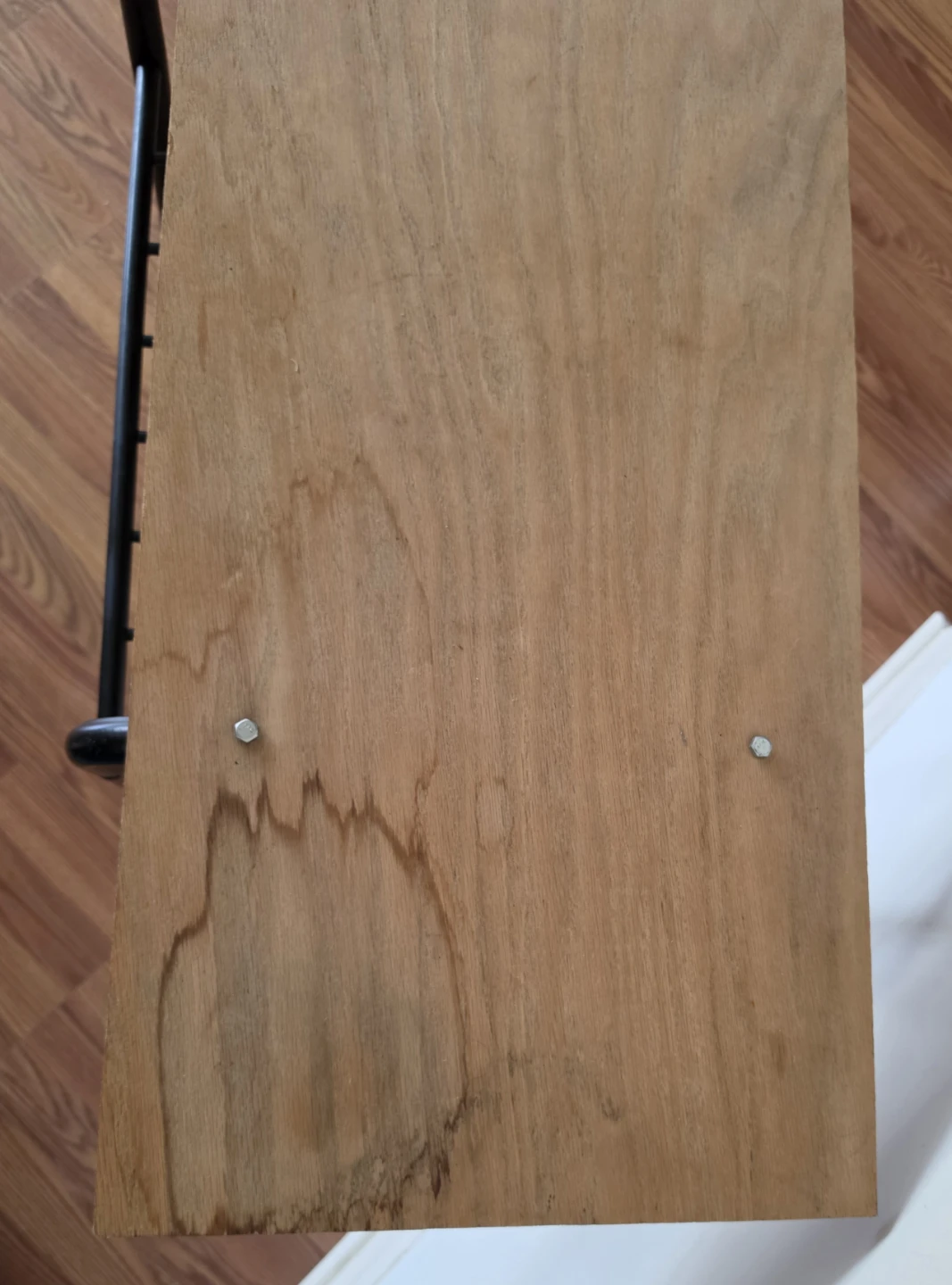 Wooden Top Side Table with Metal Frame - photo 2