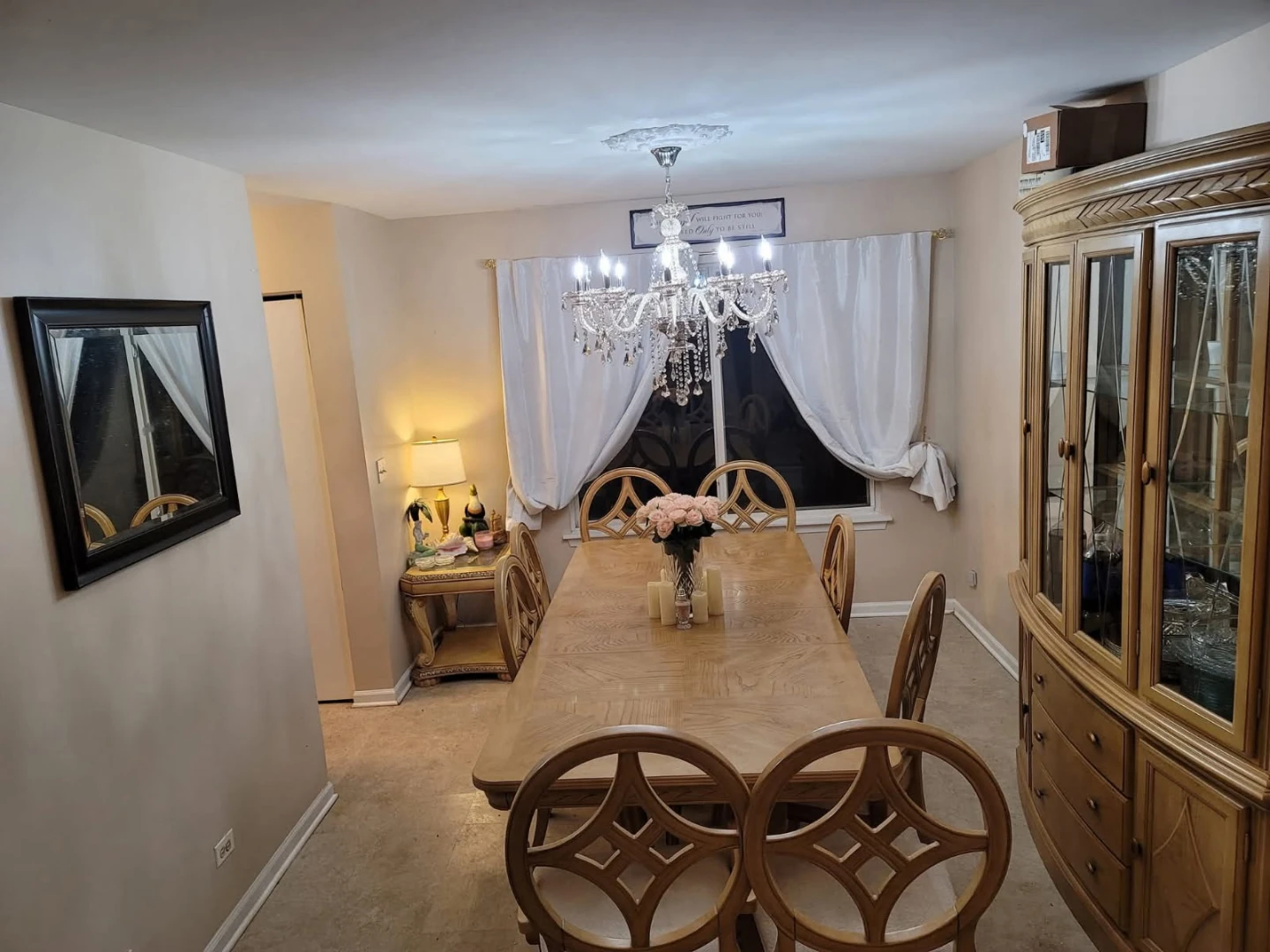 Dining room table with 8 chairs and China cabinet
