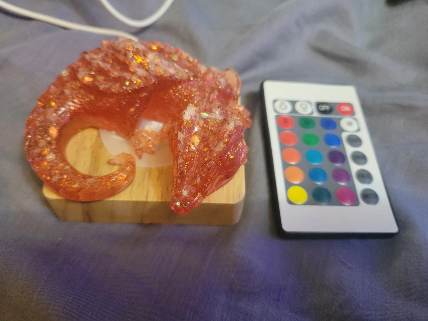Resin Dragon Night Light with Remote