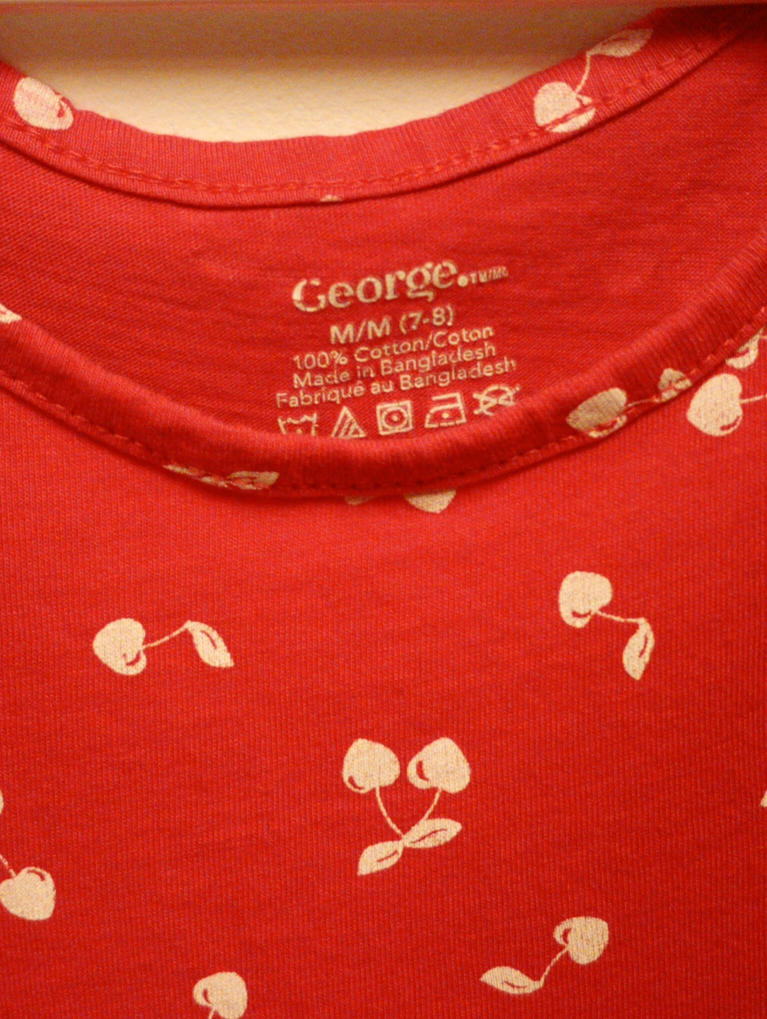 George Girls' Red Cherry Print Dress M/M (7-8) - photo 2