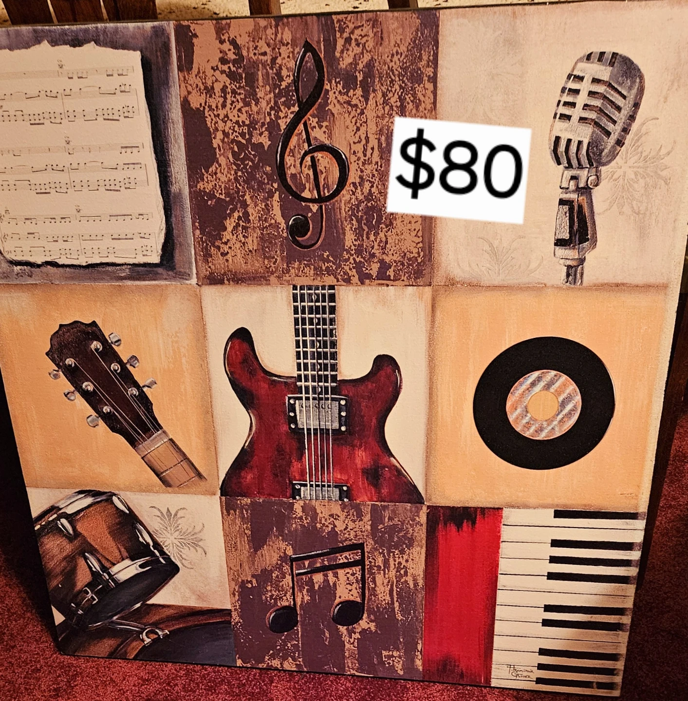 Large Music Theme Canvas Art