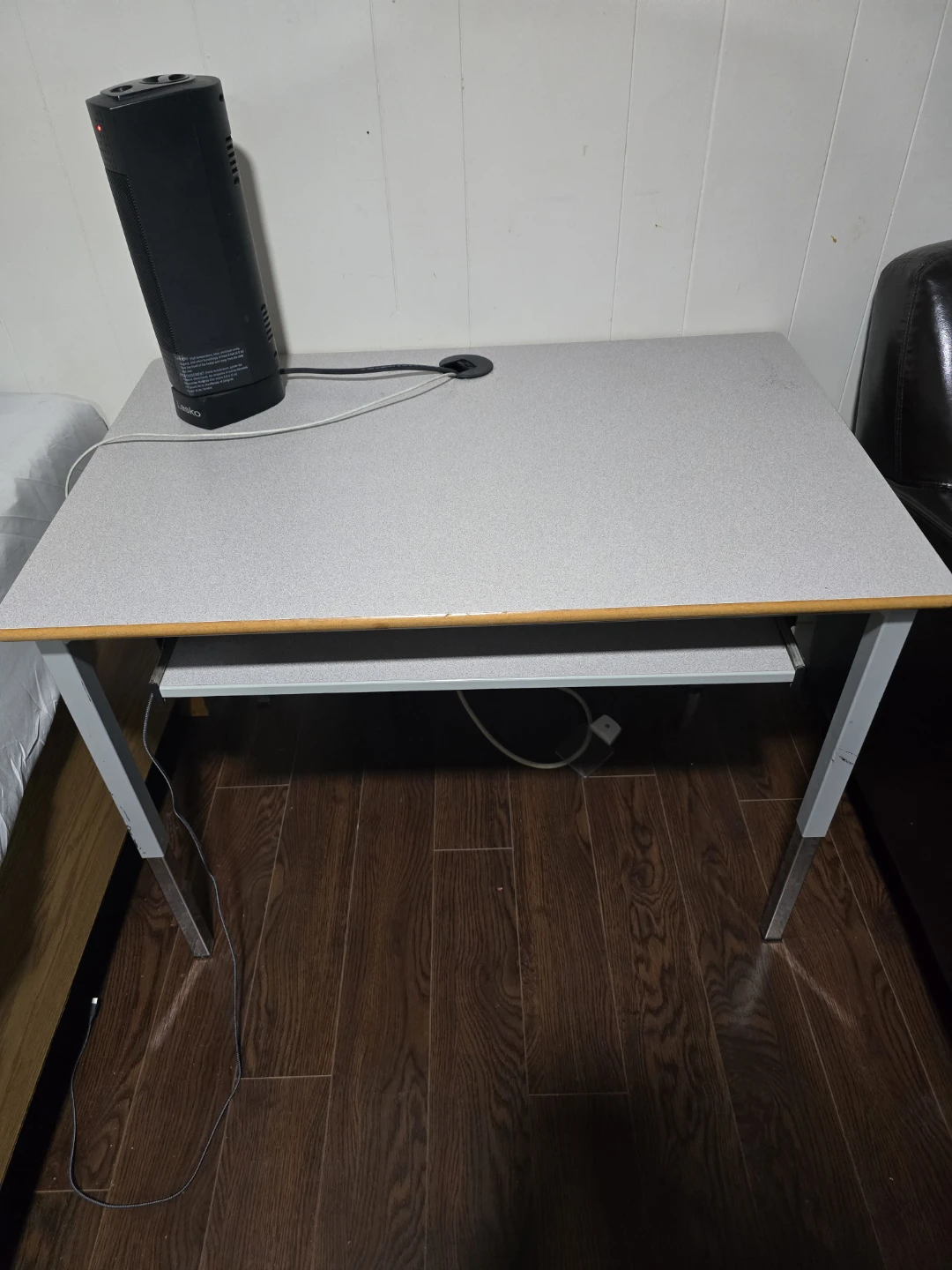 Grey Laminate Desk with Keyboard Tray