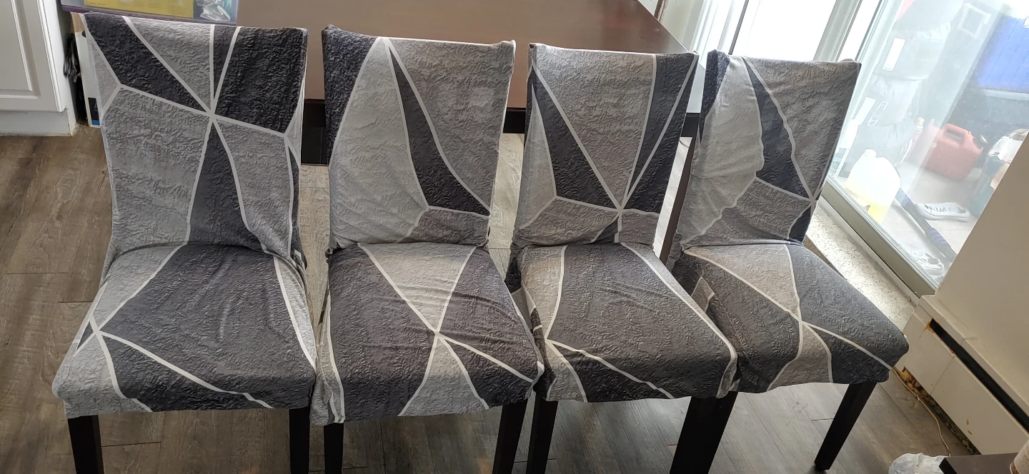 Wooden dining set, including 4 chairs and chair covers - photo 3
