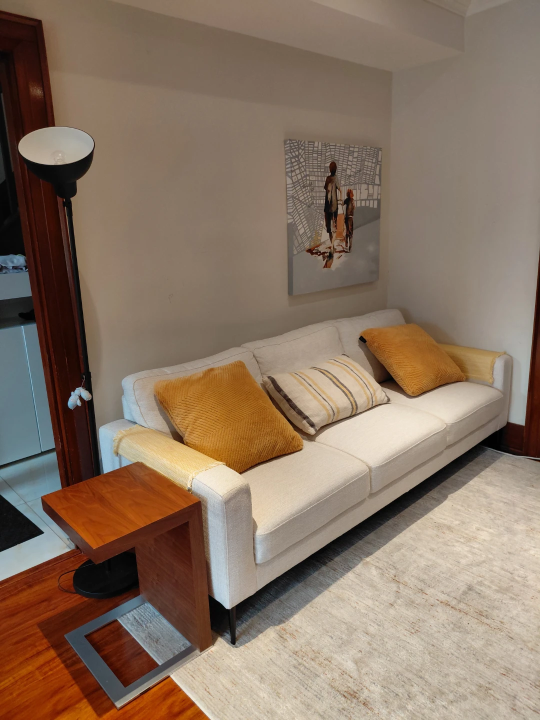 Beig and light grey Textured Area Rug - photo 4