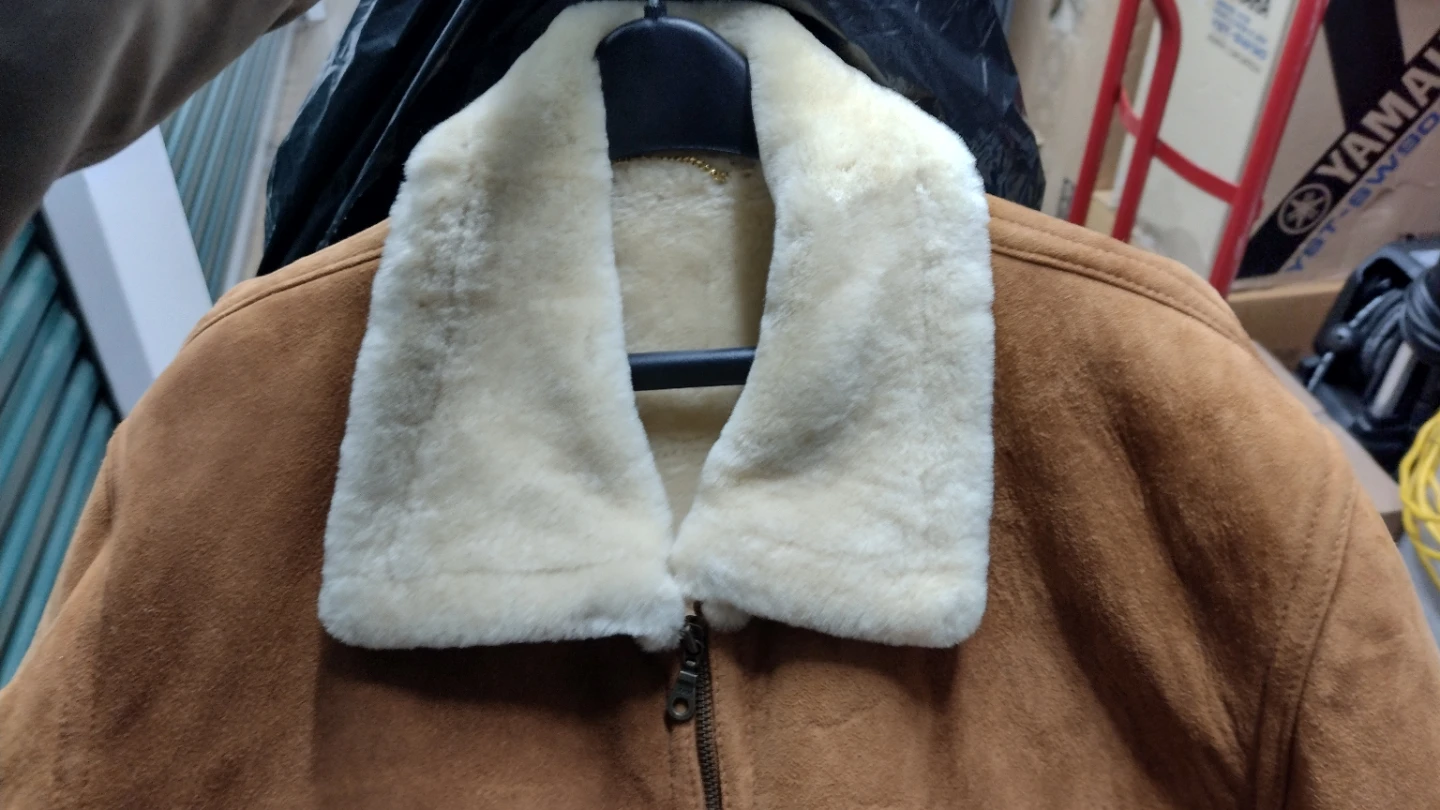 Brown Suede Shearling Lined Bomber Jacket - photo 3