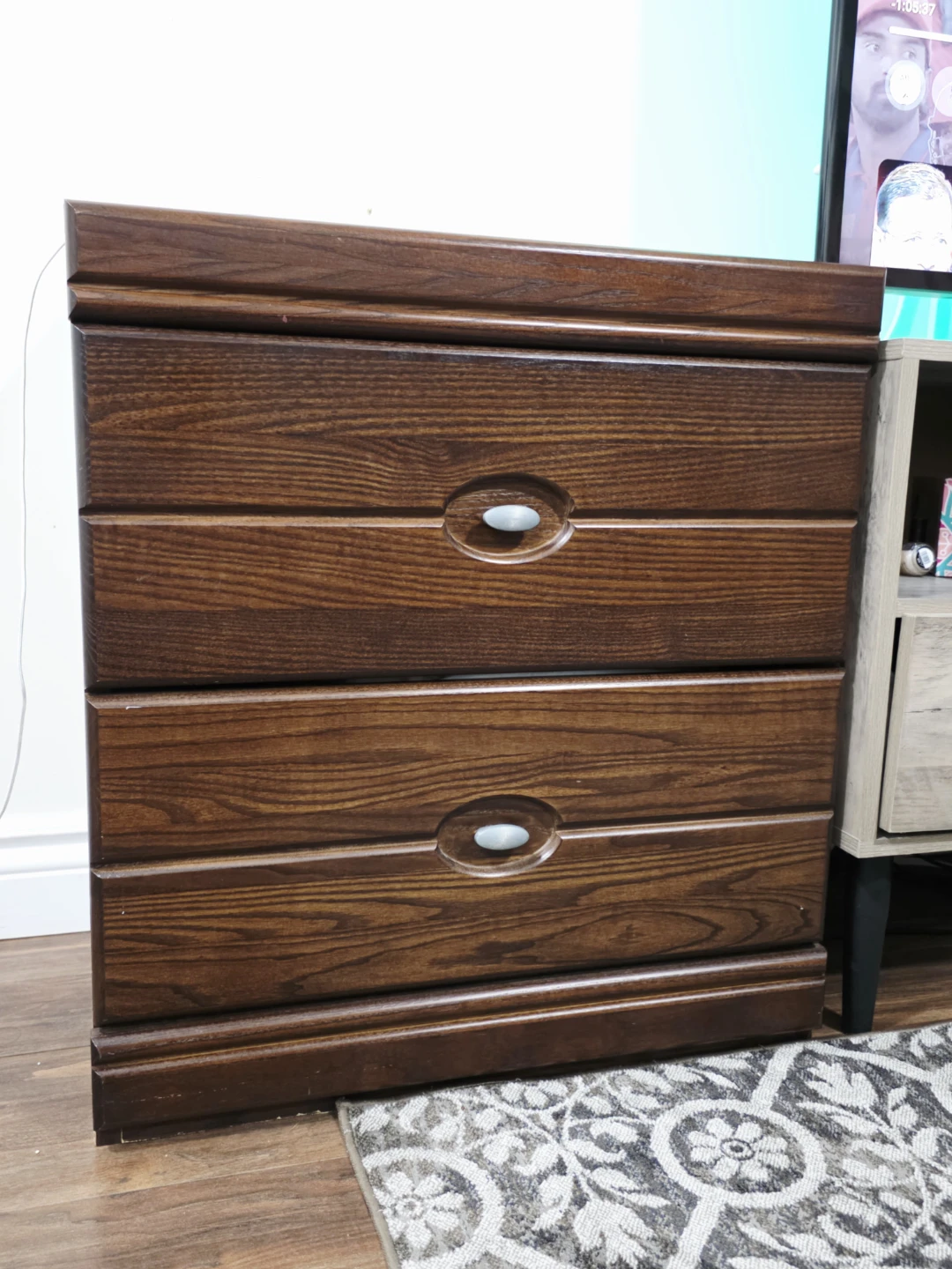 Set of Dark Brown 2-Drawer Nightstands