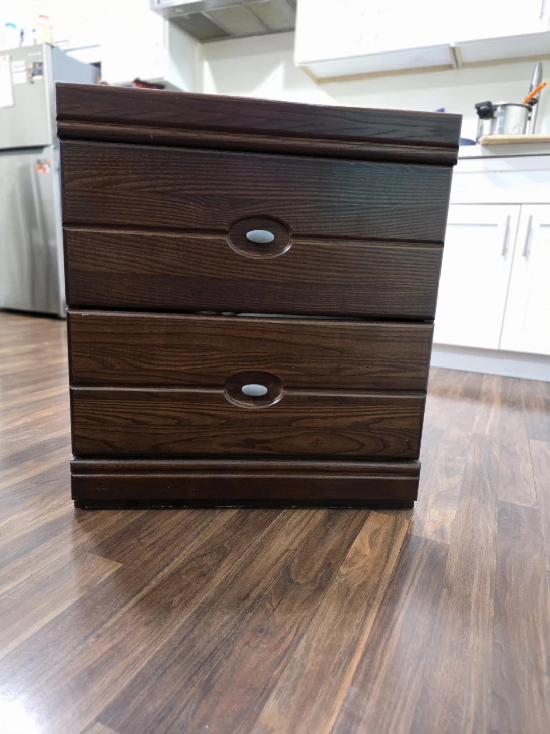 Set of Dark Brown 2-Drawer Nightstands - photo 2