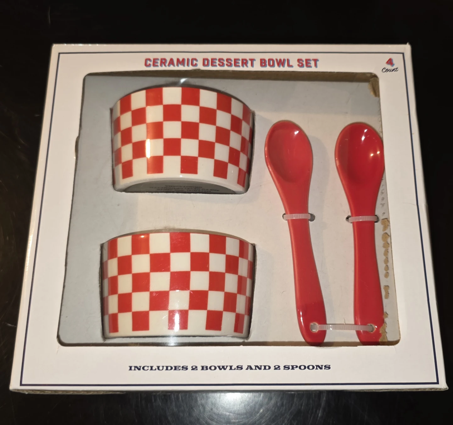 Ceramic Dessert Bowl Set with Spoons