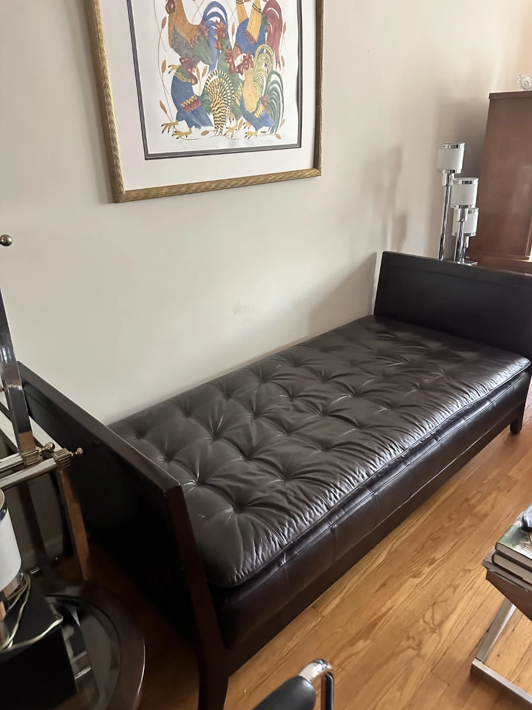 Tufted Leather Daybed Sofa with Cushions - photo 4