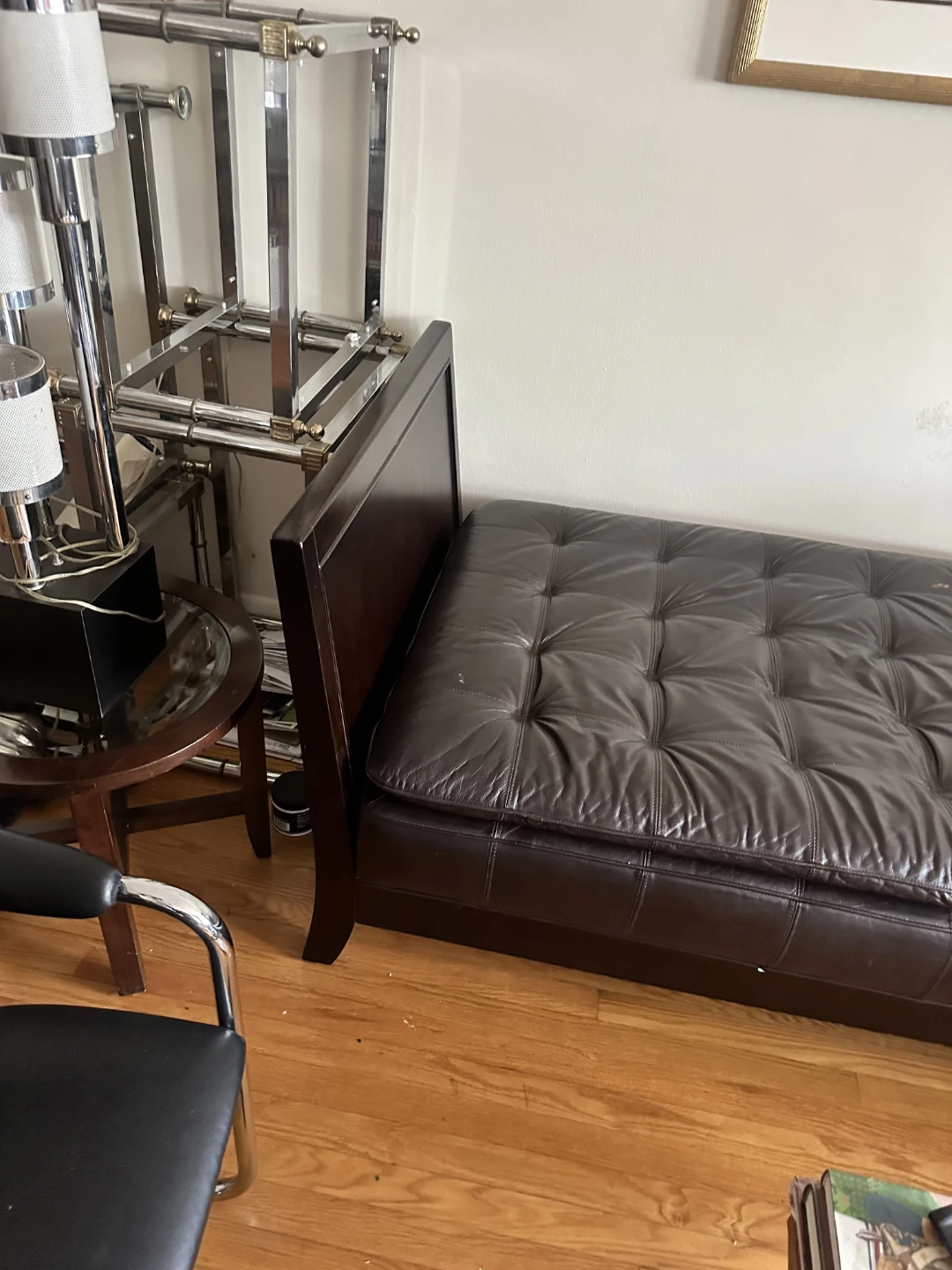Tufted Leather Daybed Sofa with Cushions - photo 5