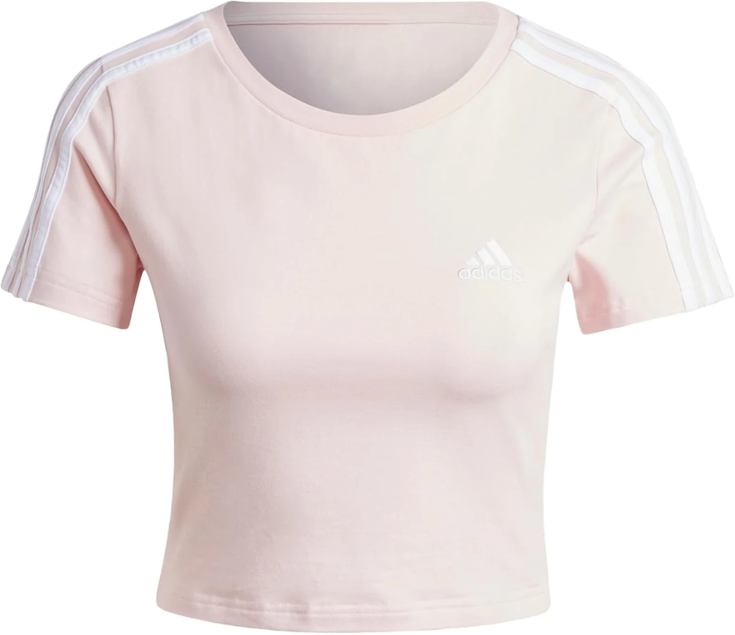Adidas Women's Pink Cropped T-Shirt Size S