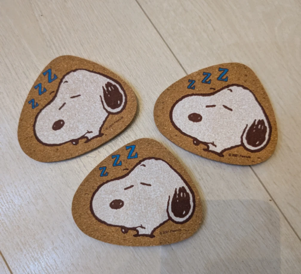 New Peanuts Snoopy Cork Coasters (Set of 3)