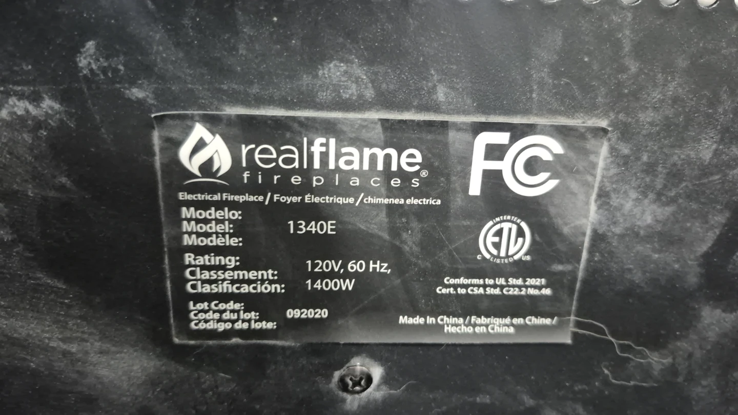 RealFlame 40" Electric Fireplace 1340E only light work - photo 4