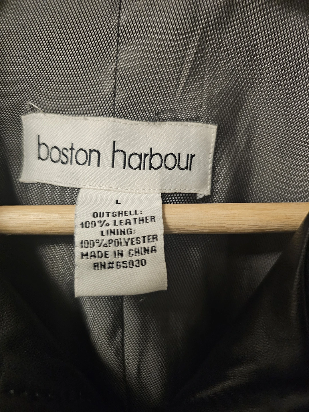 Boston Harbour Black Leather Jacket - Size L - photo 4